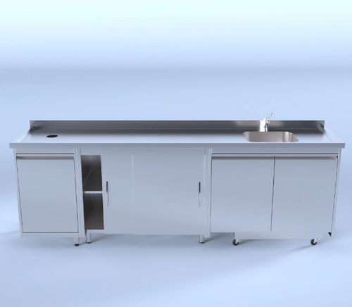 Tavolo da lavoro - SS3 - A4 Dental - per gesso / con lavandino / in acciaio inossidabile