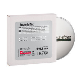 Materiale odontoiatrico in CoCrMo - Fusionis Disc - scheftner dental - per ricostruzione dentale / CAD CAM / di fresatura