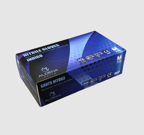 Guanto in nitrile - Indigo  - ALDENA EOOD - da esame / senza polvere / non sterile