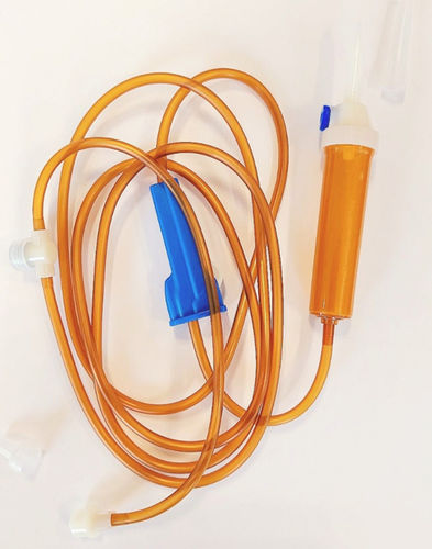 Set di infusione con camera di gocciolamento - UV IS + site - Margomed - con connettore a Y / resistente alla luce / con componente senza lattice