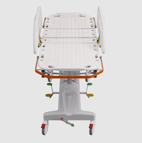 Barella con carrello passamalati - MT 414 - Metahospitalar - manuale / ad altezza regolabile / 4 sezioni