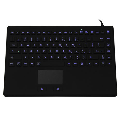Tastiera medicale con touchpad - JH-IKB870BL - Jinghong Industrial - in silicone / lavabile / impermeabile