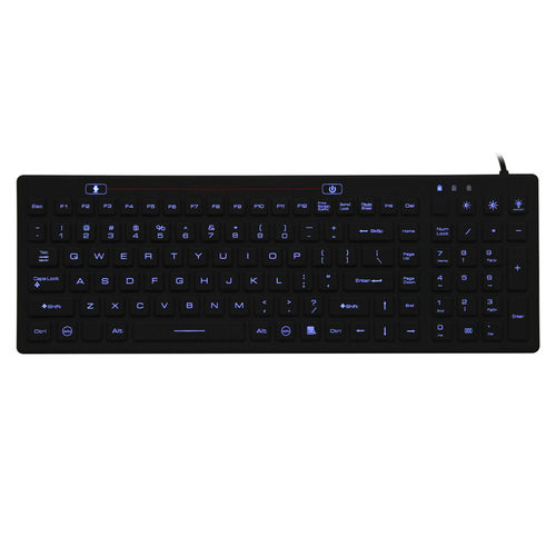 Tastiera medicale con tastierino numerico - JH-IKB106BL - Jinghong Industrial - in silicone / impermeabile / con retroilluminazione LED