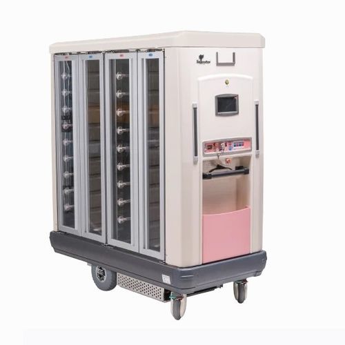 Carrello ospedaliero - Happy  - MEDITEQ COMERCIAL LTDA - di trasporto / con ripiano / a motore