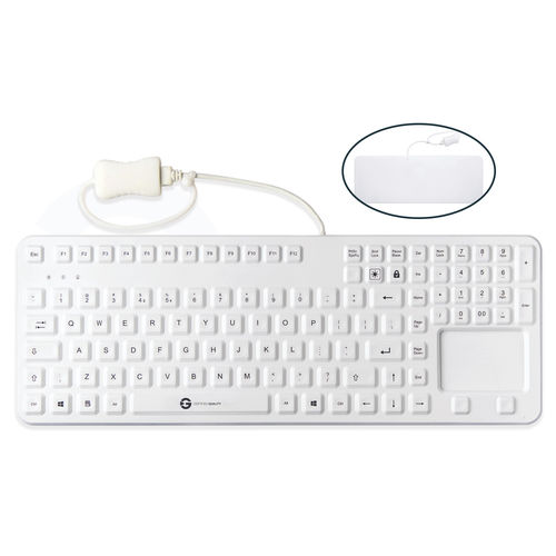 Tastiera medicale con touchpad - PRIME TOUCH KSI-U10210  - GETT Asia Ltd. - in silicone / impermeabile / igienica