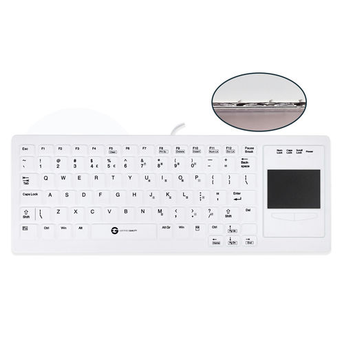 Tastiera medicale con touchpad - XTRA TOUCH PROTECT KSI-U10120 - GETT Asia Ltd. - in silicone / lavabile / USB
