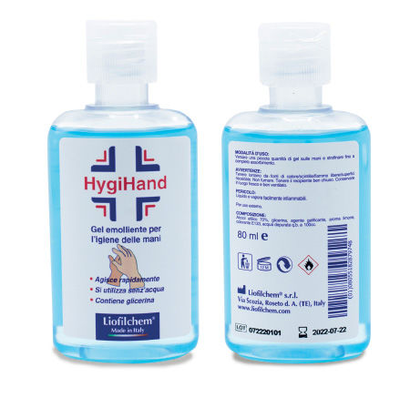 Soluzione idroalcolica 70% - HygiHand - Liofilchem S.r.l. - 500 mL / 100 mL / 1000 mL