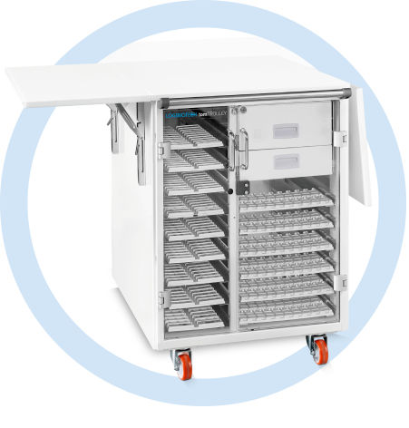 Carrello da laboratorio - tomTROLLEY - LOGIBIOTECH SRL - per campioni / con cassetti / mobile