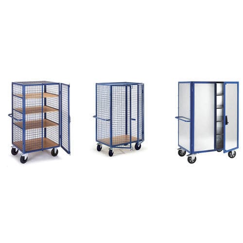 Carrello con ripiano - NERI - con porta / mobile