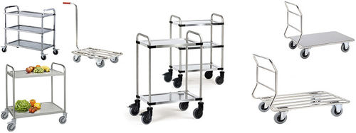 Carrello medico - NERI - di trasporto / in acciaio inossidabile