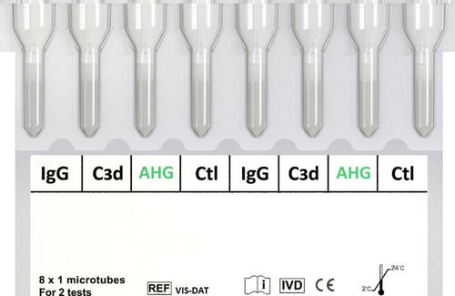 Kit di test per determinazione dei gruppi sanguigni - VIS-DAT - Vision Biyoteknoloji Araştırma Geliş. Lab. Sis. Sa. ve Tic. Ltd. Şti. - d'IgG / di sangue