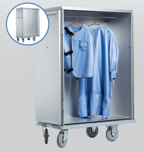 Armadio compartimento poggia-abiti - X-Versus - Technotex Quality Fabrics SLU - per ospedale / grigio / 2 porte