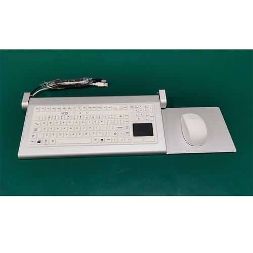 Tastiera medicale con touchpad - E600 - Guangzhou GT-Interaction Technology Co., Ltd - in alluminio / disinfettabile / antibatterica