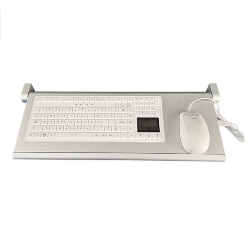 Tastiera medicale con touchpad - B520 - Guangzhou GT-Interaction Technology Co., Ltd - in alluminio / disinfettabile / antibatterica