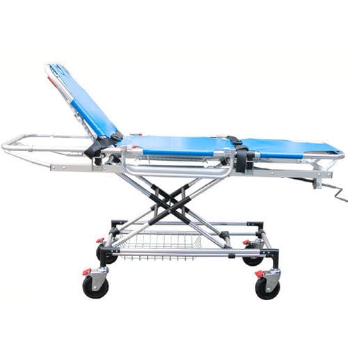 Barella con carrello di emergenza - YC-H1	 - Suzhou Tingeer Import and Export Co., Ltd. - manuale / ad altezza regolabile / con schienale regolabile