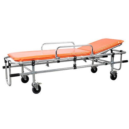 Barella con carrello per ambulanze - YC-B3	 - Suzhou Tingeer Import and Export Co., Ltd. - manuale / con schienale regolabile / pieghevole