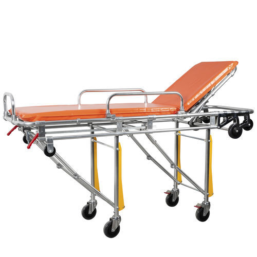 Barella con carrello per ambulanze - YC-B2	 - Suzhou Tingeer Import and Export Co., Ltd. - manuale / ad altezza regolabile / con schienale regolabile