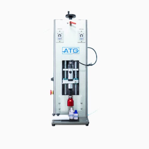 Incapsulatore per bottiglie - ACT-100 - ATG Pharma Inc. - per l'industria farmaceutica / semiautomatico / da tavolo