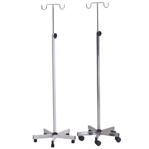 Asta portaflebo con rotelle - AVI-119 - Avishkhar International - 2 ganci / in acciaio inossidabile