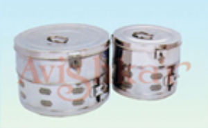Cestello rotondo di sterilizzazione per medicazione - AVI-3 series - Avishkhar International - in acciaio inossidabile
