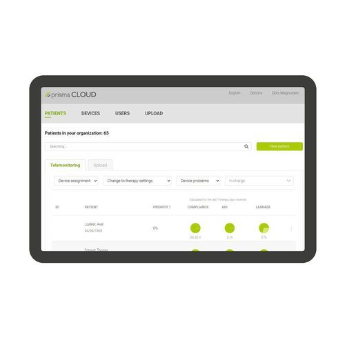 Software di gestione dati - prisma CLOUD - Löwenstein Medical Technology GmbH + Co. KG - di sicurezza / medico / per telemedicina