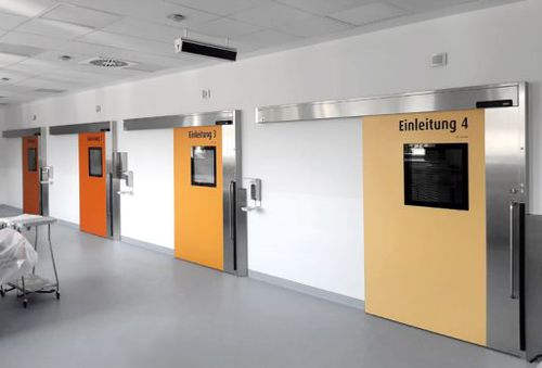 Porta di protezione - MSS Metall Tec GbR - per sala operatoria / telescopica / scorrevole