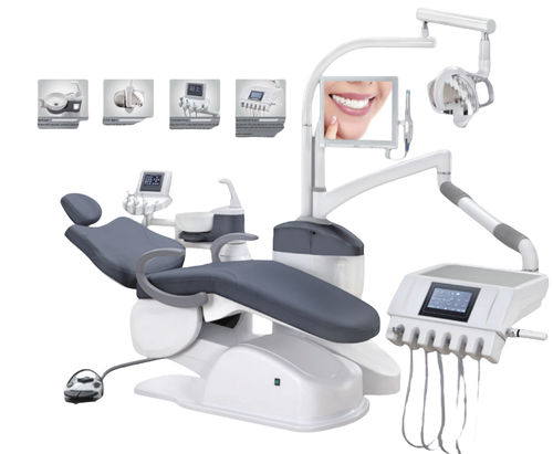 Riunito odontoiatrico con poltrona elettrica - LTMED-A6800 - LeadThink Medical Equipment Co.,Ltd. - con poggiatesta flessibile / con sistema di igiene / con portastrumenti