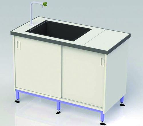 Armadio da laboratorio - 790 series - JEULIN - con ripiano / con porta scorrevole / con lavandino