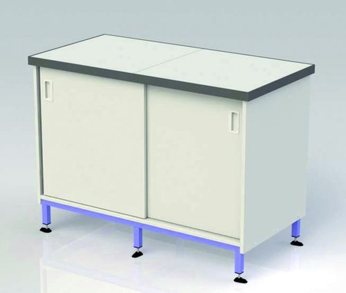 Armadio da laboratorio - 790 series - JEULIN - con porta scorrevole / bianco / 2 porte