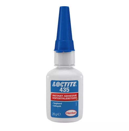 Colla di assemblaggio medicale cianoacrilato - LOCTITE® 435 - Henkel - per dispositivi medici monouso / per gomma / per metallo