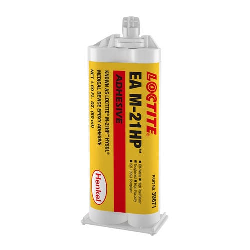 Colla di assemblaggio medicale in resina epossidica - LOCTITE&reg; EA M-21HP - Henkel - per dispositivi medici / per metallo / per vetro