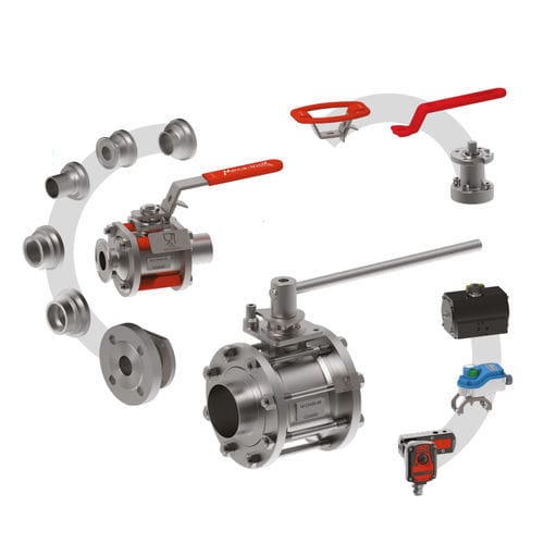 Valvola a sfera - PZ4 I - Meca-Inox - per acqua / olio / per vapore