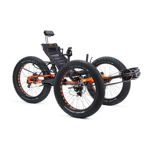 Triciclo reclinato a pedali - FULL FAT - ICE Trikes - per adulto / nero / arancione