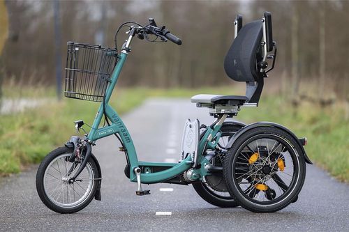 Triciclo ortopedico elettrico - 371-0000 - Van Raam - per adulto / nero / verde
