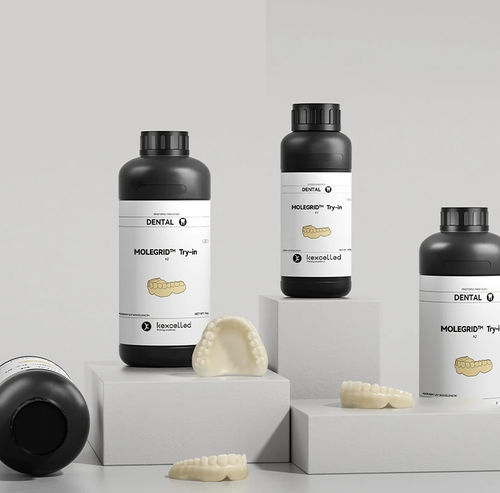 Materiale odontoiatrico in resina - MOLEGRID™ Try-in - Kexcelled - per stampa 3D / in polvere / bianco