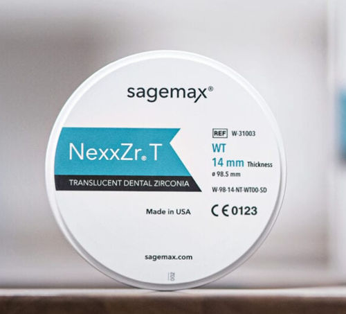 Materiale odontoiatrico in zirconio - NexxZr T - Sagemax - per ponti dentali / di fresatura / traslucido