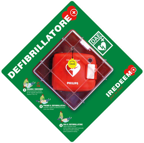 Armadio per defibrillatore - Teca S - IREDEEM - per ospedale / con sportello / a muro