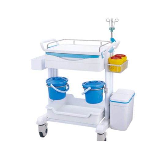 Carrello medico - Tianjin Kangli Medical Instrument - in acciaio inossidabile / in alluminio / con cestello per rifiuti
