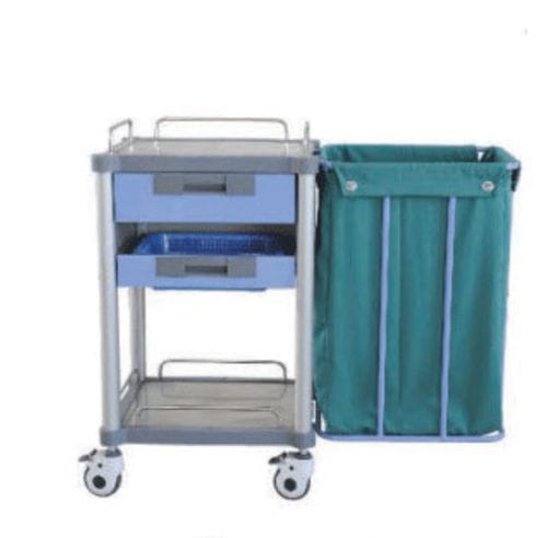 Carrello portabiancheria medico - Tianjin Kangli Medical Instrument - 1 cassetto / 1 sacco / in plastica