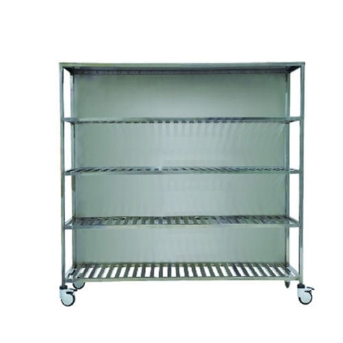 Rack per struttura sanitaria - B 155 - Tianjin Kangli Medical Instrument - con rotelle / in acciaio inossidabile / a ripiani