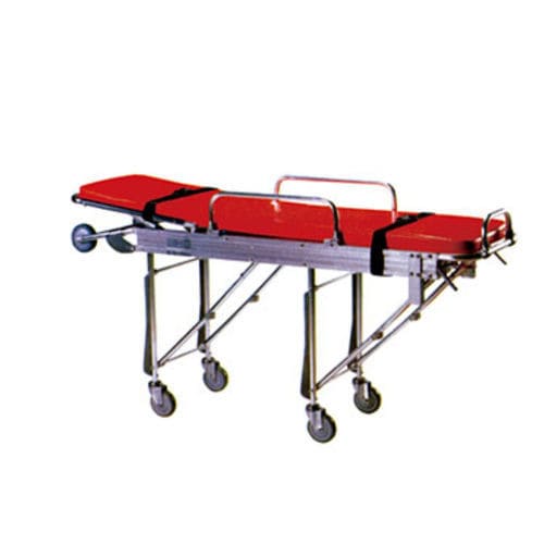 Barella con carrello di emergenza - A-105b - Tianjin Kangli Medical Instrument - manuale / a sezione unica / con barriere laterali