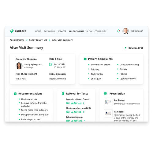 Software medico - ScienceSoft - per telemedicina / di trattamento / di pianificazione