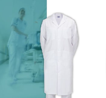 Camice ospedaliero unisex - PANAMA - FIL'MED - in cotone / in poliestere / bianco