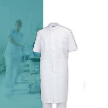 Camice ospedaliero per uomo - CORFOU - FIL'MED - in cotone / in poliestere / bianco