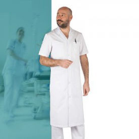 Camice ospedaliero per uomo - BAHIA - FIL'MED - in cotone / in poliestere / bianco