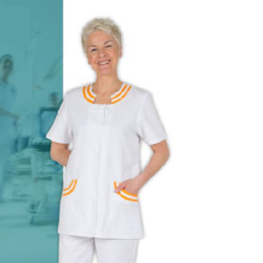 Casacca medica per donna - MESSINE - FIL'MED - in poliestere / bianca
