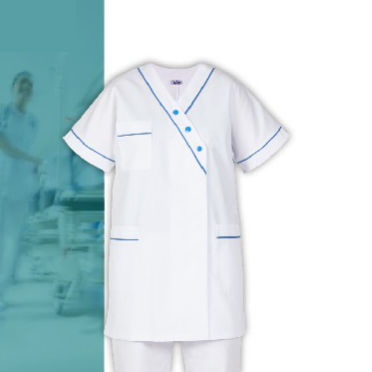 Casacca medica per donna - BYZAN - FIL'MED - in poliestere / in cotone / bianca