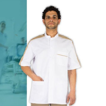 Casacca medica per uomo - ALIMOS - FIL'MED - in poliestere / in cotone / bianca