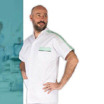 Casacca medica per uomo - ETNA - FIL'MED - in poliestere / in cotone / bianca