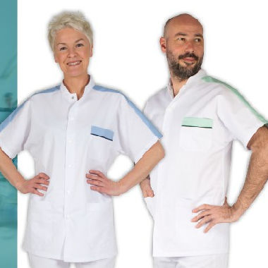 Casacca medica unisex - ETNA - FIL'MED - in poliestere / in cotone / bianca